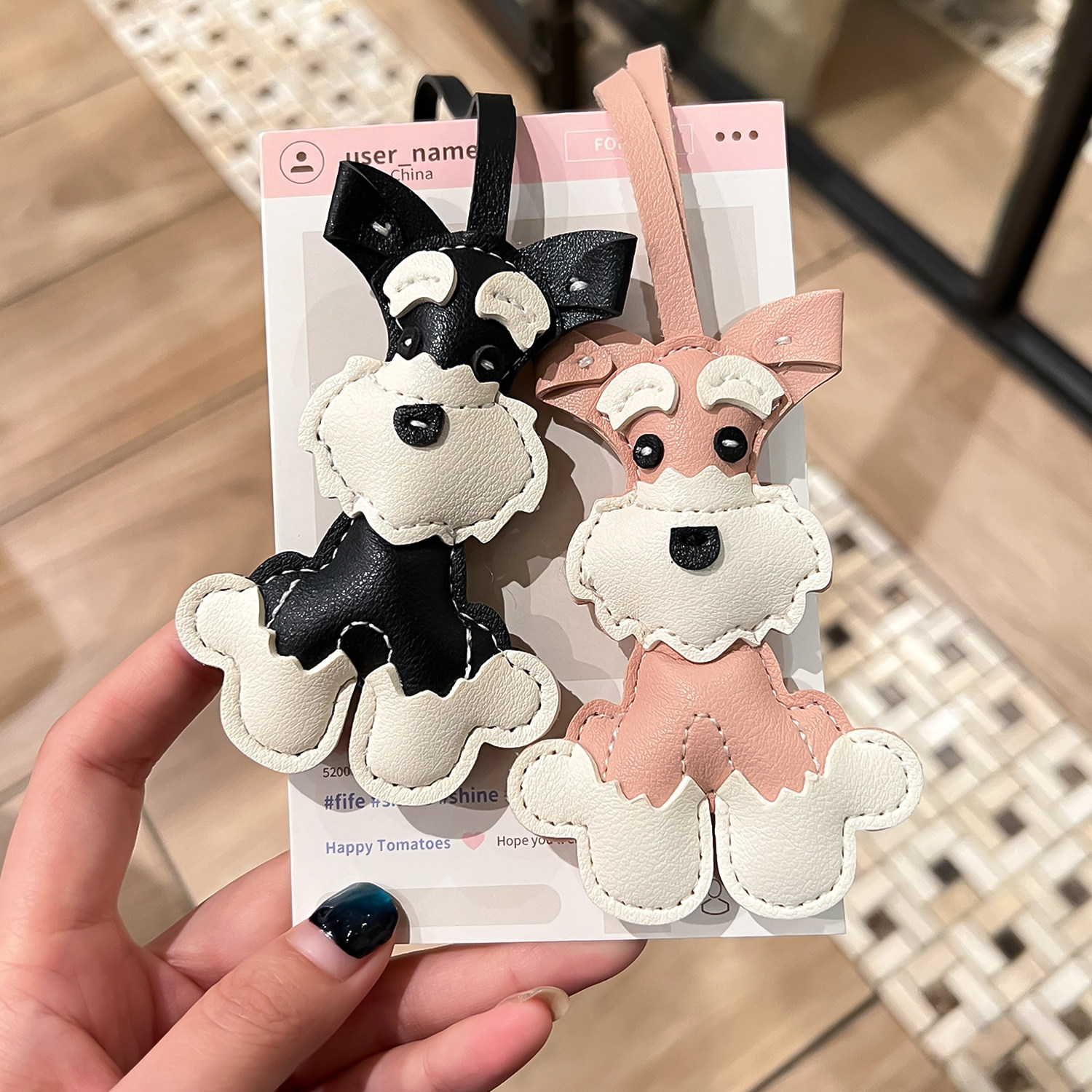 汽车钥匙扣雪纳瑞小狗挂件可爱卡通皮质挂绳包包挂饰女生2025新款,汽车用品/电子/清洗/改装,车用钥匙扣,淘宝优惠券,粉丝福利购,淘宝优惠卷