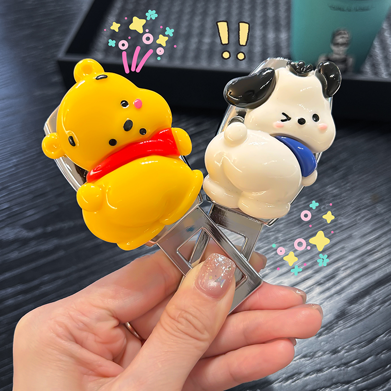 汽车安全插带卡口固定插头可爱卡通高级感车载后排限位接头延长器