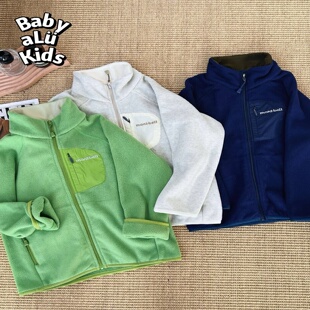 BabyaLu儿童外套25秋冬小中大童山系户外保暖摇粒绒立领内胆外套