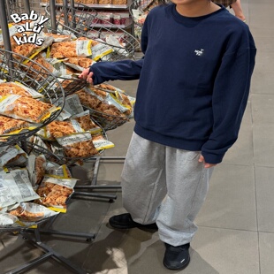 BabyaLu 26早秋儿童宽松纯色套头长袖上衣男女童休闲运动打底套装
