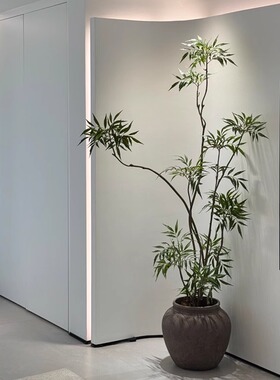 韵境家居十大功劳仿真绿植中古风室内客厅楼梯大型落地仿生假盆栽