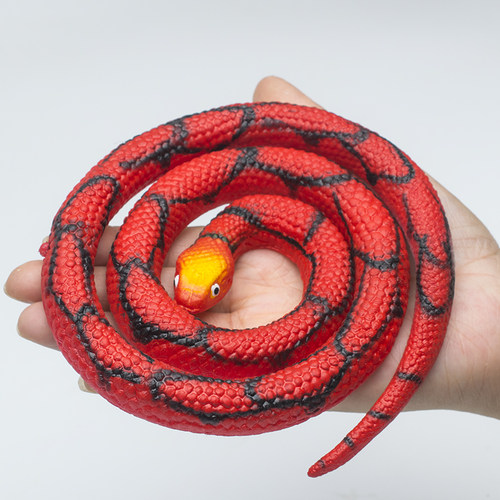 环保软胶儿童玩具仿真网纹蛇模型玩具密室酒吧布置摆件吓人假蛇-封面