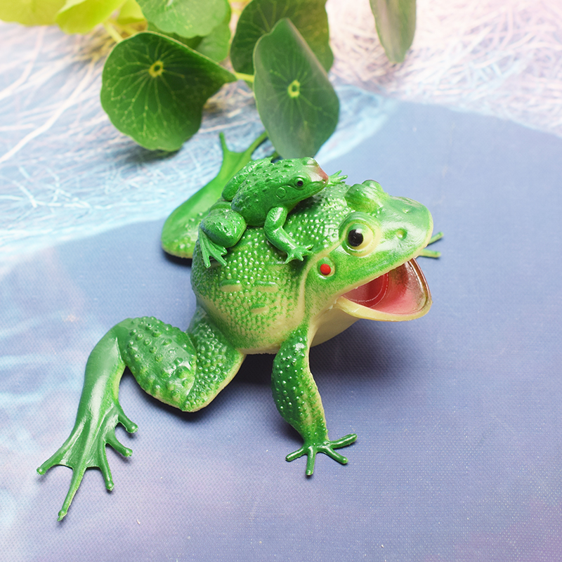 捏捏叫母子青蛙戏水宝宝洗澡玩具