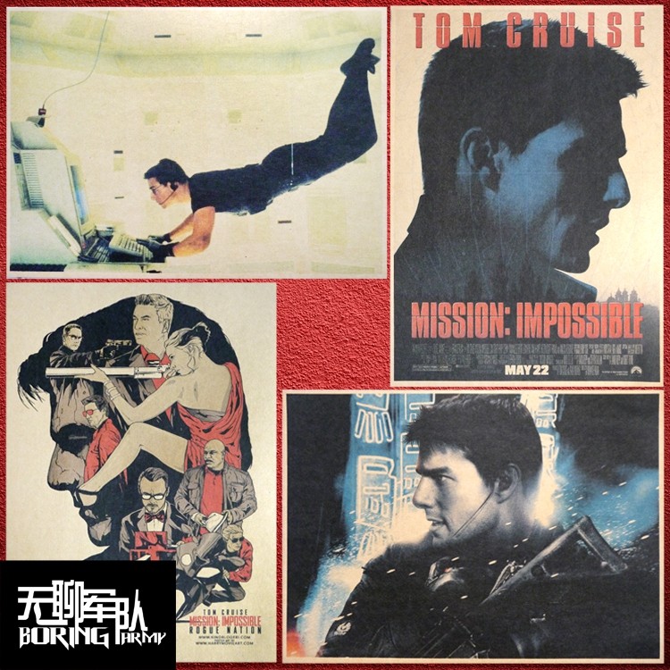 碟中谍 汤姆克鲁斯 tom cruise 电影海报牛皮纸装饰画