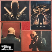 游戏牛皮纸海报网吧酒吧宿舍装 终极刺客 hitman 饰画相框画芯