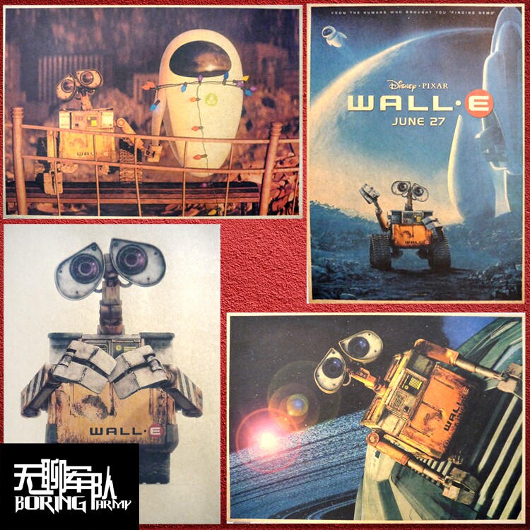 机器人总动员瓦力牛皮纸动画电影海报酒吧宿舍装饰画咖啡厅照片墙