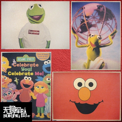 芝麻街咖啡厅幼儿园牛皮纸海报