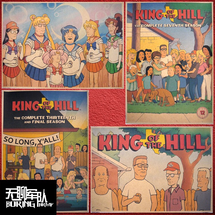 乡巴佬希尔一家的幸福生活 一家之主动漫牛皮纸海报酒吧装饰画