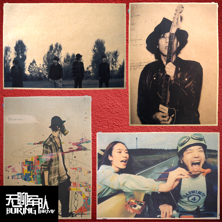 日本摇滚乐队酒吧照片海报装饰画