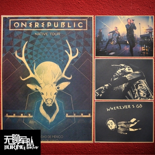 OneRepublic 共和时代乐队流行摇滚牛皮纸海报酒吧咖啡厅装饰画