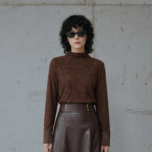 半高领磨毛修身 25冬气质时尚 显瘦T恤内搭上衣女 商场同步 N539