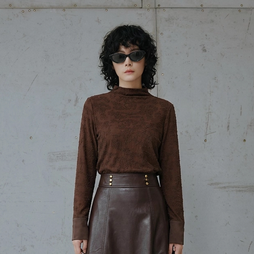 半高领磨毛修身T恤内搭上衣女