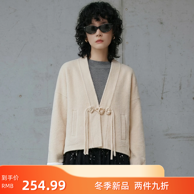 100绵羊毛温柔双面呢外套女