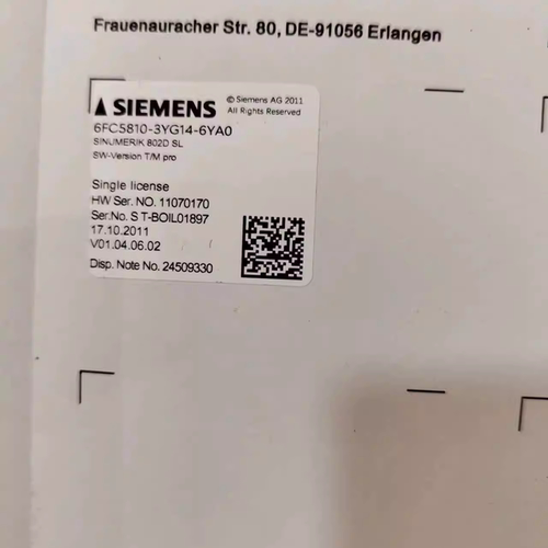 全新原装西门子802D SL数控软件内存卡6FC5810-4YG14-7YA0