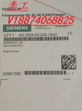 全新原装正品现货西门子S120内存卡6SL3054-0FC31-1BA0-Z Z=F04