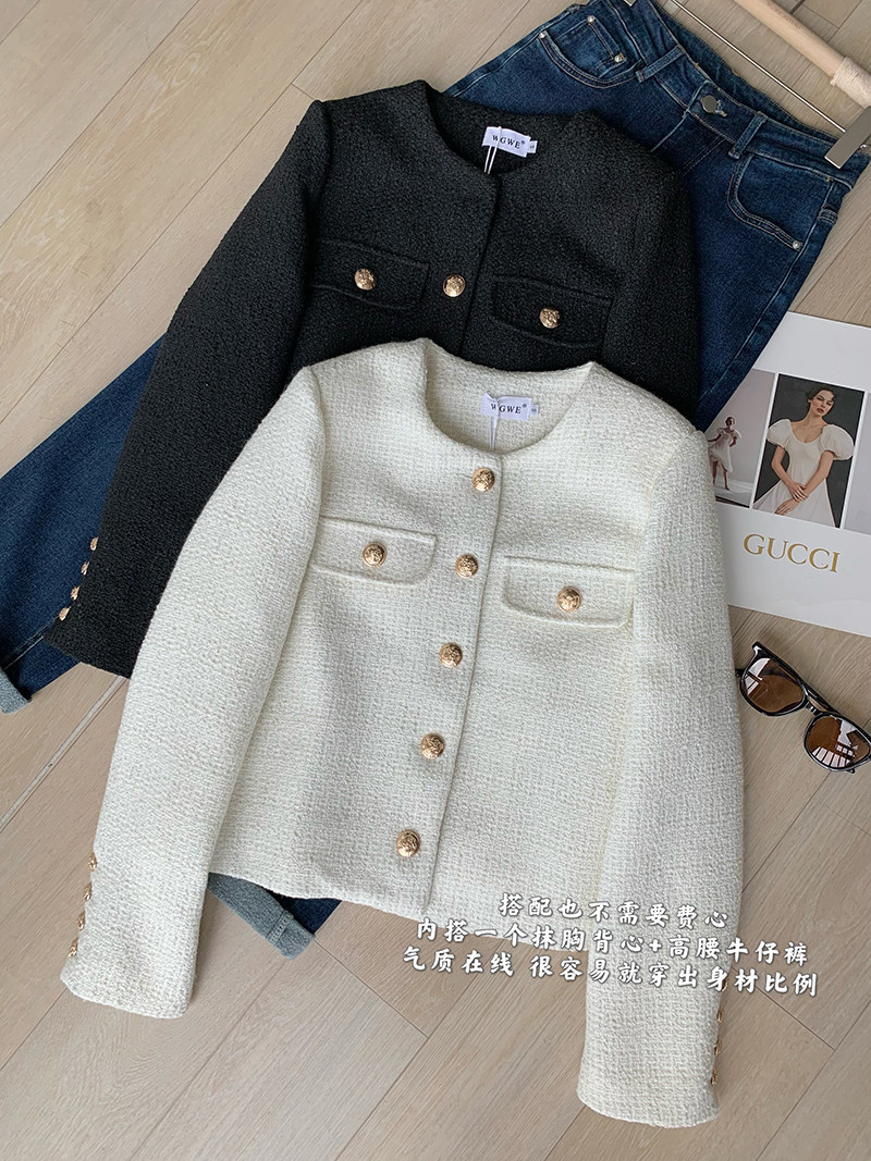 셀프 유지력과 엄선된 커스터마이징으로 추천 작은 골드 단추와 우아한 레이디 톱으로 가을 겨울 여성용 하이엔드 스몰 프래그런스 재킷