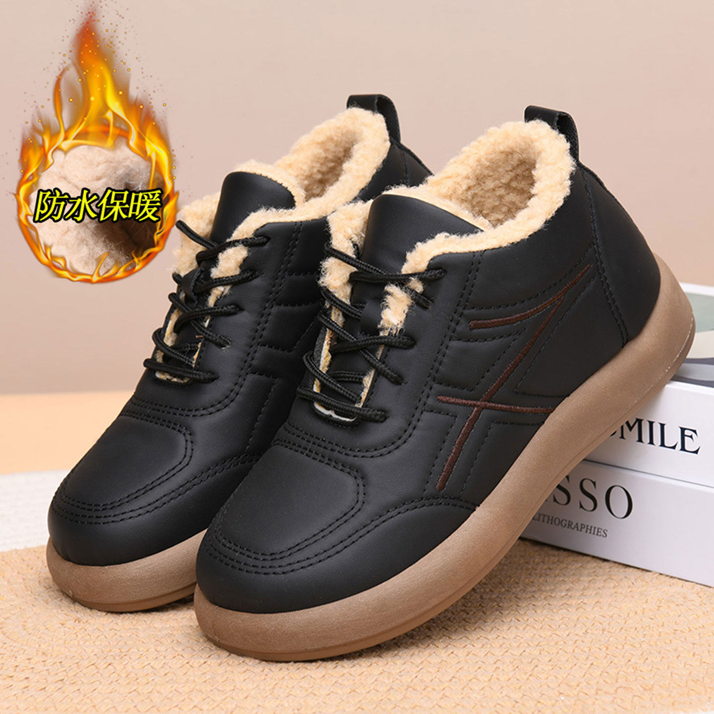 2025冬季新款棉鞋女加绒加厚防水雪地靴防滑软底一脚蹬妈妈二棉鞋,女鞋,时尚雪地靴,淘宝优惠券,粉丝福利购,淘宝优惠卷
