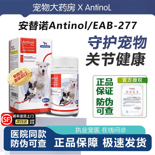 新西兰进口安它诺Antinol安替诺277安适得宠物鱼油软骨素猫狗关节