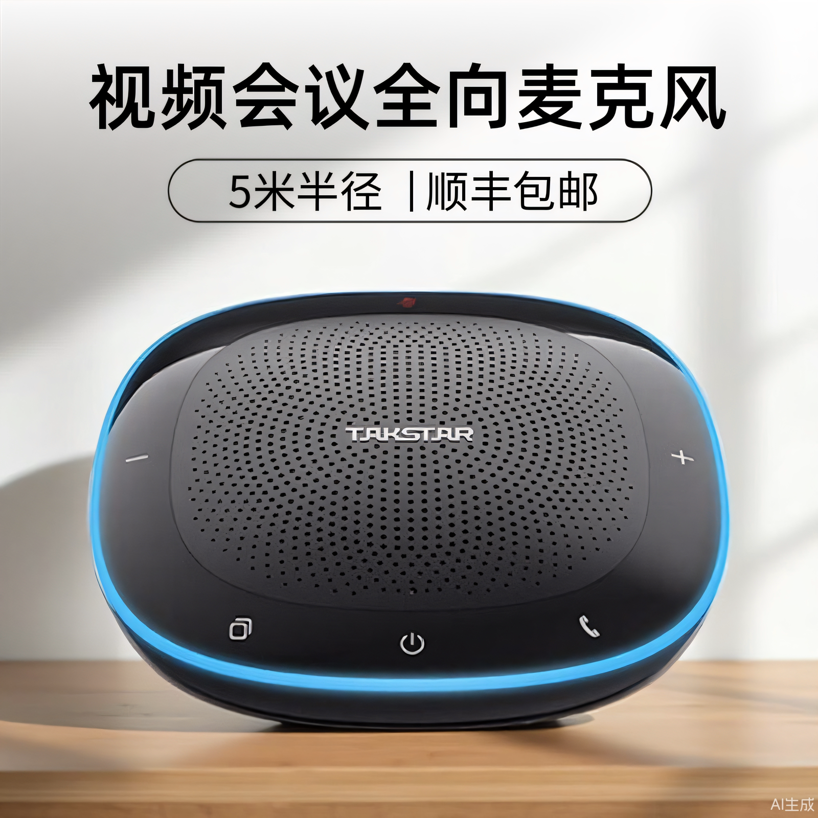 得胜视频会议全向麦克风音箱USB免驱多人通话微信电话扬声器电脑