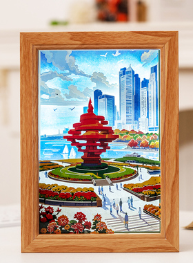 青岛文创纸雕灯旅游纪念品