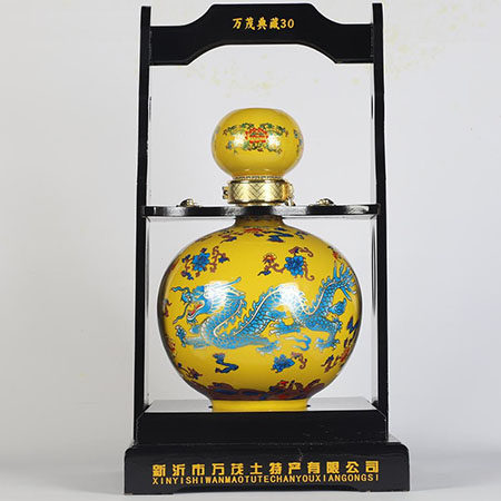 徐州特产 窑湾绿豆烧 万茂绿豆烧酒 30年 窖藏 39度白酒 2.5L/坛