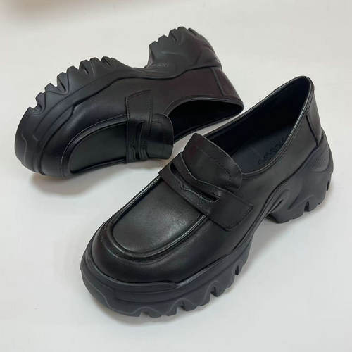 ESKEIN2025欧洲站轻便小皮鞋粗跟