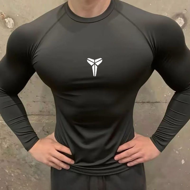 科比速干紧身衣健身衣服男运动内衣篮球高弹训练服打底裤长袖T