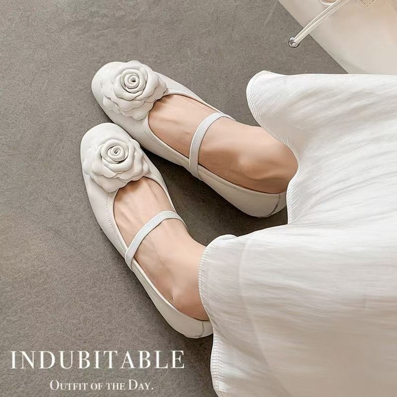 真皮鞋大牌2026里外全皮法式平底单鞋纯手工花朵玛丽珍芭蕾舞鞋子,女鞋,棉鞋,淘宝优惠券,粉丝福利购,淘宝优惠卷