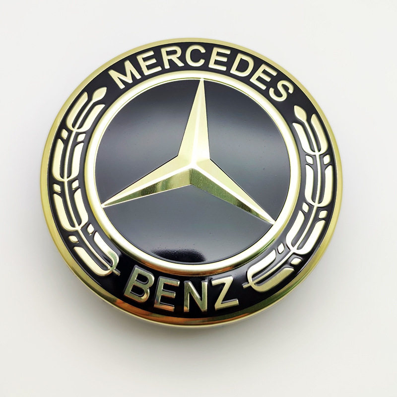 新款奔驰汽车轮毂盖轮胎中心标志s c级e级c200 e300l改装车标麦穗