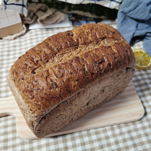 德南面包房麸质核桃高纤面包黑麦大面包可切片早餐面包