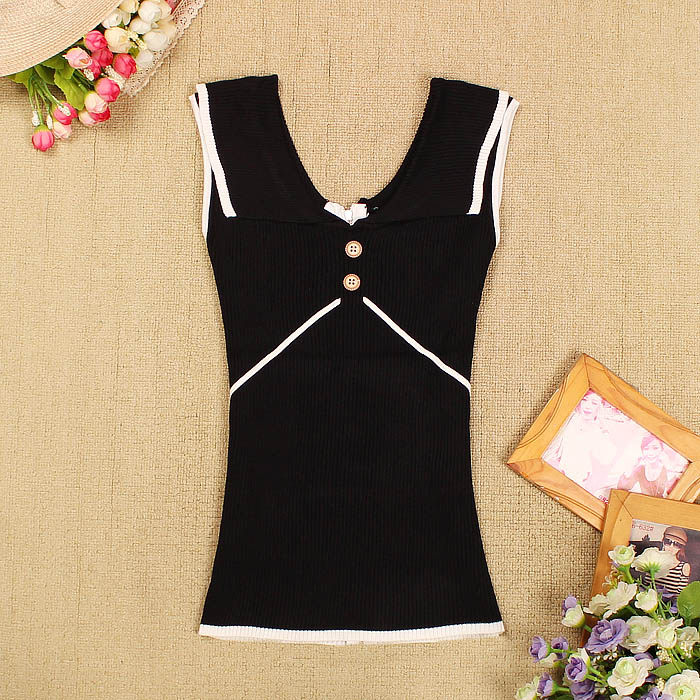 Summer dress new pattern Korean Edition have cash less than that is registered in the accounts around Doll collar Self cultivation Show thin Sleeveless knitting T-shirt jacket Base coatin the Women's clothing/Boutique , T-shirt  category - from Buy2taobao.com to provide professional Taobao agent buy service