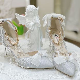 【精灵绮梦】圆梦lolita手作原创高跟鞋18成人礼婚鞋尖头细跟lo鞋