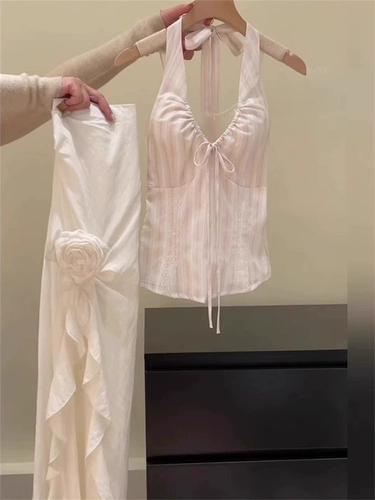 Розовая дизайнерская майка топ, широкая цветовая палитра, с открытой спиной, тренд сезона, для маленькой груди