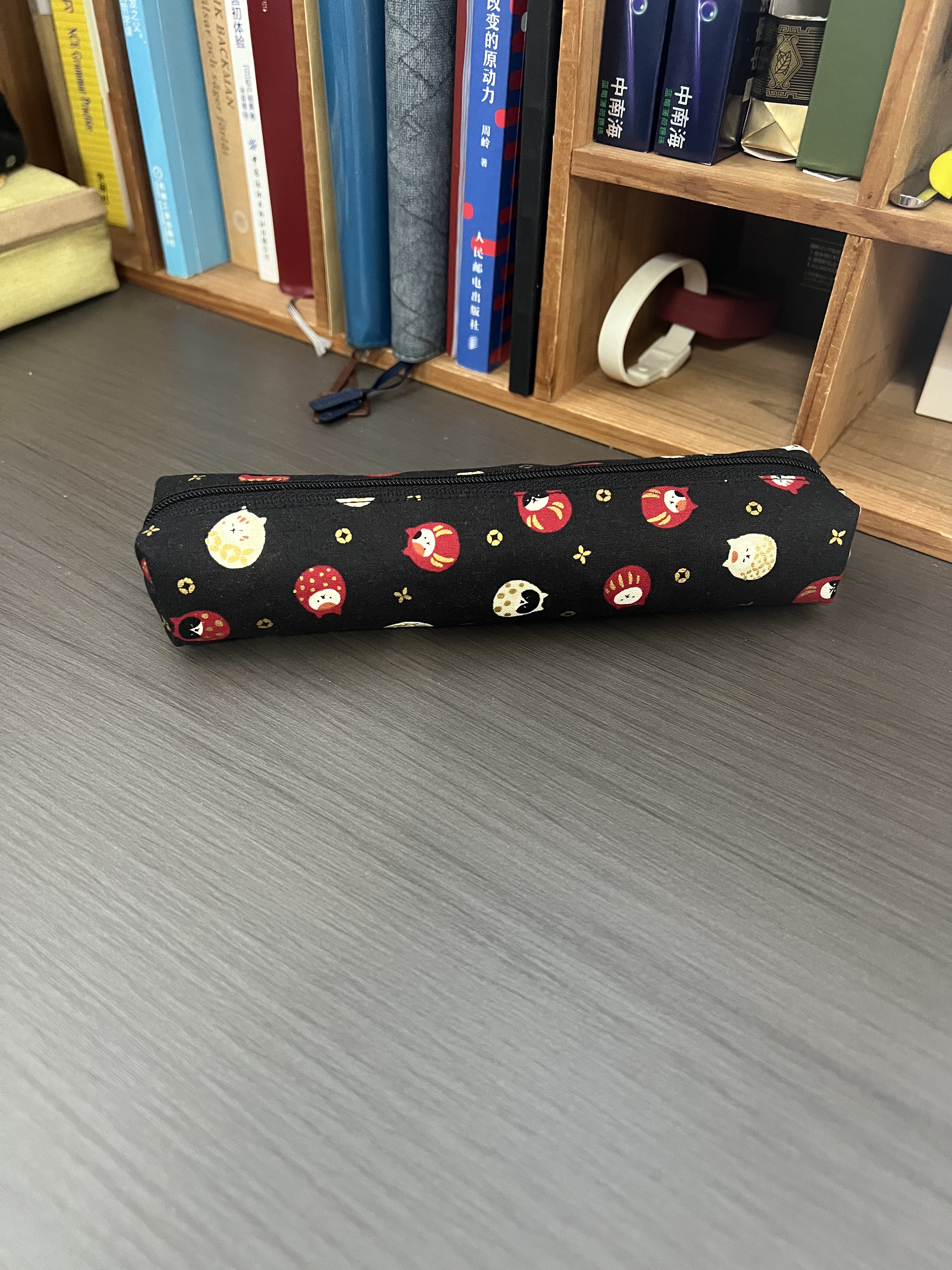 手工mini笔袋/化妆刷包 轻便携带纯棉烫金面料