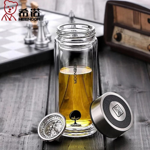 耐热泡茶便携双层玻璃杯