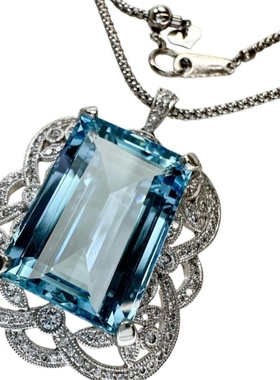 日本中古奢侈品珠宝直邮铂金镶嵌19.11克拉宝石钻石奢华项链50cm