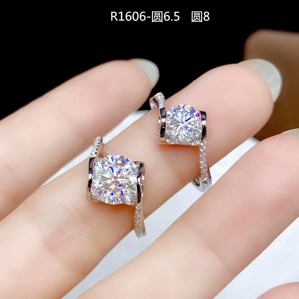 天使之吻戒托925银戒指空托莫桑