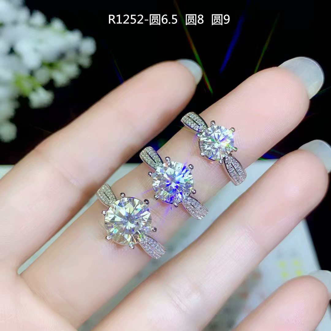 diy莫桑钻石戒指空托加工定制