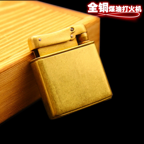 Мужская медная ультратонкая ретро креативная оригинальная зажигалка на керосине, делается под заказ