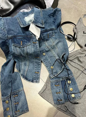 复古仔外套女士短款春秋新款炸街设计感宽松百搭辣妹时尚上衣夹克