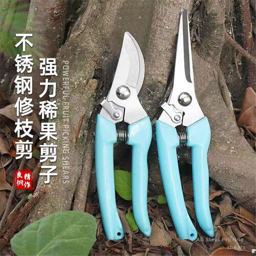 洒万稼园林园艺剪刀树枝粗枝摘果剪多功能修枝剪花艺剪工具不锈钢