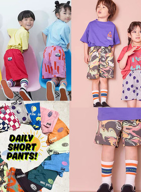 福利价！纯棉软糯！原D！ 100%纯棉糖果色短裤m@rkeys男女童装