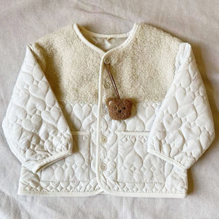 原D 可爱卡通小熊图案 薄夹棉外套男女童装