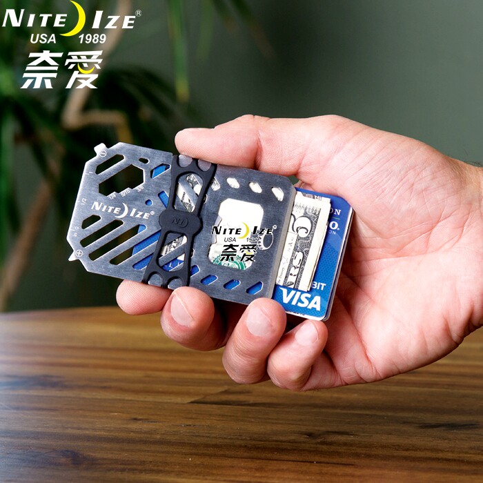 NiteIze奈爱多功能钱夹户外不锈钢金属卡片刀EDC创意组合工具卡