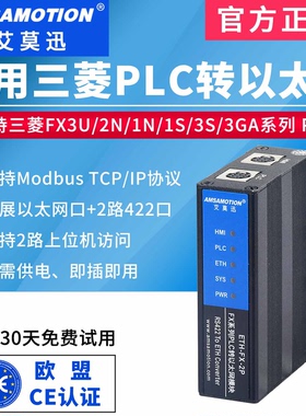 艾莫迅用于三菱FX3U/2N系列plc转以太网ETH-FX-2P编程口扩展模块