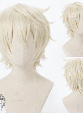 原神cos班尼特cospy假发 高温丝 奶黄色 短发 cos假发 优质现货