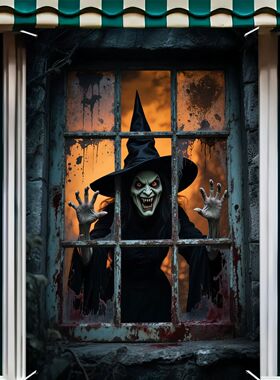 1 Halloween party banner - Durable polyester indoor and outd