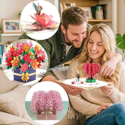3D Pop UP Lovely Card for Wife Mom friend Gift Birthday Anni