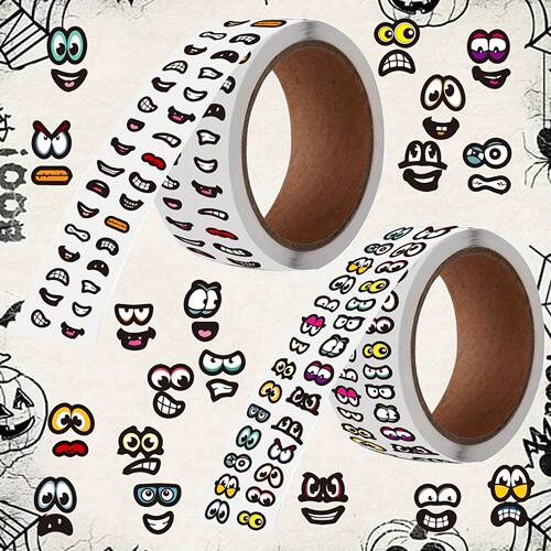 2000 PCS Mini Eyes and Mouth Stickers for Halloween DIY, Sel