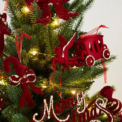DIY Christmas Tree Decoration Red Pile Coating Christmas Ele